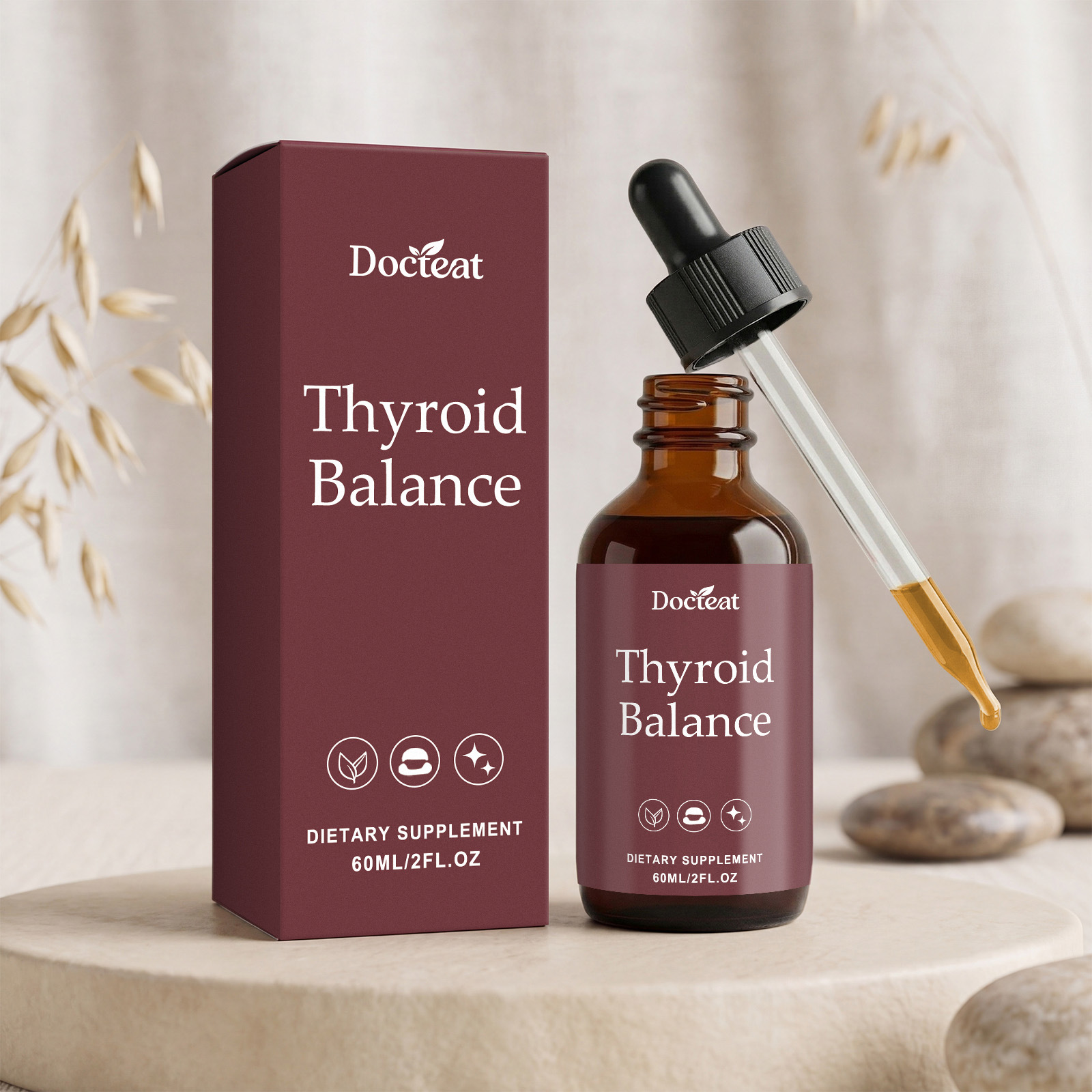Iodine Drops Supplement - Thyroid Tincture Supplement Iodine Selenium Complex